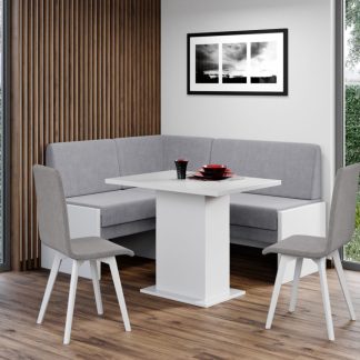 Set Coltar Bucatarie Smart Blur 18/Pal Alb + Masa + 2 Scaune Rosa Rino 88