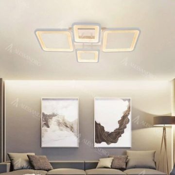 Lustra LED Izadora cu telecomanda 88W dimabila alb LL1876AL