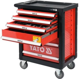 Dulap metalic de scule echipat cu 185 piese Yato YT-55307, Crom Vanadiu, pentru atelier auto, profesional