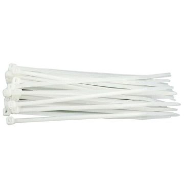 Coliere plastic 300 x 3.6 mm 100 buc alb Vorel 73885