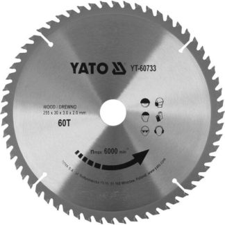 Disc circular pentru lemn 255X60TX30 mm Yato YT-60733