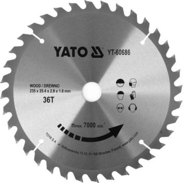 Disc circular pentru lemn 235X36TX25,4 mm Yato YT-60686