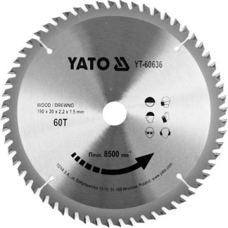 Disc circular pentru lemn 190X60TX20 mm Yato YT-60636