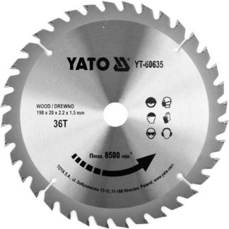 Disc circular pentru lemn 190X36TX20 mm Yato YT-60635