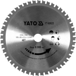 Disc circular vidia pentru metal 185/48T 20, Yato YT-60625