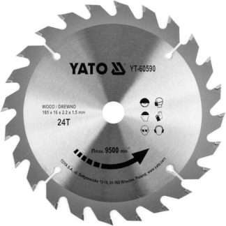 Disc circular pentru lemn 165 x 24t x 16mm Yato YT-60590
