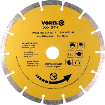 Disc diamantat segmentat 180 mm Vorel 08714