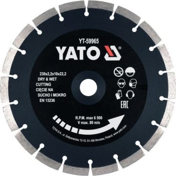 Disc diamantat segmentat 230 x 22.2 x 2.2 Yato YT-59965