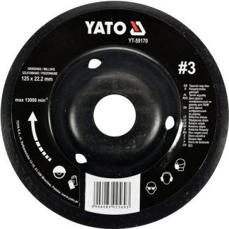 Disc raspel pentru lemn depresat 125 x 22.2 mm nr. 3 Yato YT-59170