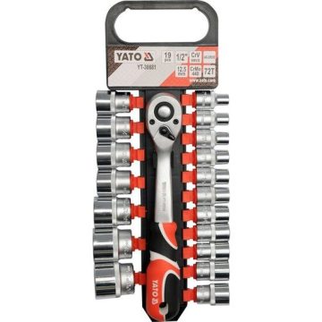 Set tubulare si antrenor 1/2" 19 buc Yato YT-38681