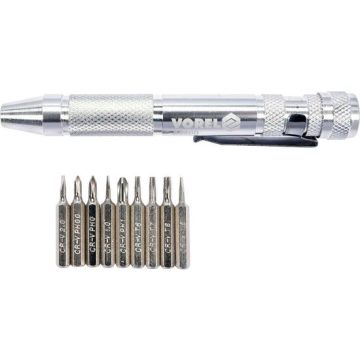 Set surubelnita cu biti, metalica, 10 pc Vorel 64400