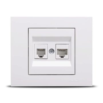 Priza UTP CAT6 si Telefon ST Alb