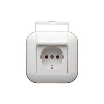 Priza Schuko cu Capac ST Alb Kraft Ovivo Loft
