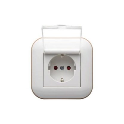 Priza Schuko cu Capac ST Alb Kraft Ovivo Loft
