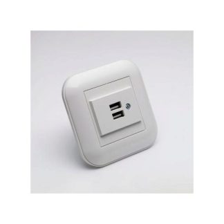 Priza Ovivo Loft 2xUSB Alb