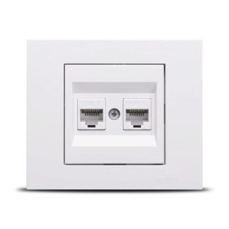 Priza Dubla UTP CAT6 ST Alb