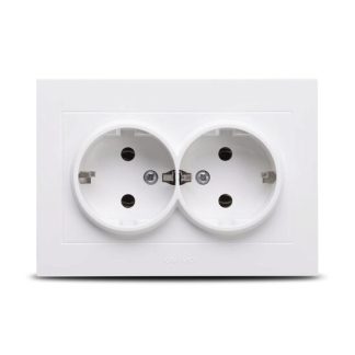 Priza Dubla cu CP Alb