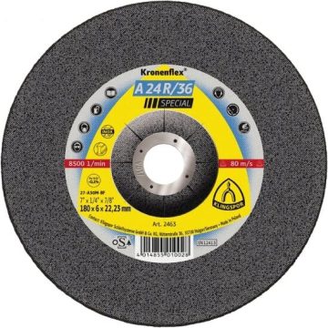 A 24 R 36 disc polizare, 125 x 6 x 22,23 mm cu centru depresat, Klingspor 2830