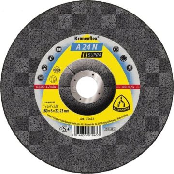 A 24 N disc polizare, 125 x 6 x 22,23 mm cu centru depresat, Klingspor 2922