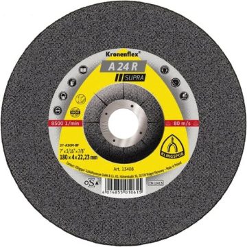 A 24 R disc polizare, 125 x 6 x 22,23 mm cu centru depresat, Klingspor 13402