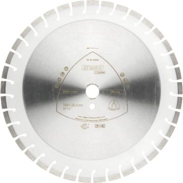 DT 600 U disc diamantat de debitare, 350 x 3 x 25,4 mm 37 Segmente 24 x 3 x 10 mm, segment scurt, Klingspor 325195