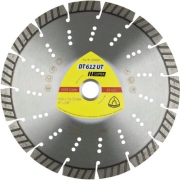 DT 612 UT disc diamantat de debitare, 125 x 2,4 x 22,23 mm 9 Segmente 33 x 2,4 x 12 mm, standard turbo, Klingspor 334045