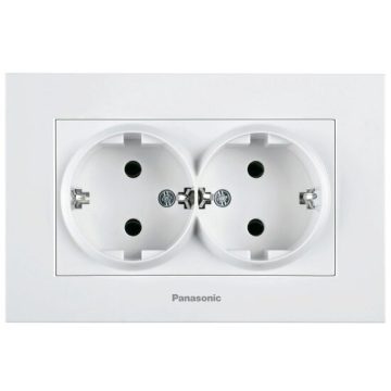 Priza schuko 2P+E dubla 16A 250V alb Panasonic P-KPS2