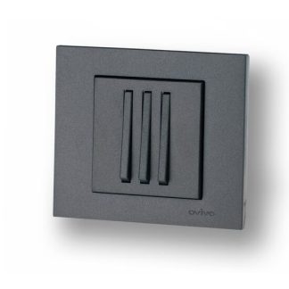 Intrerupator slim triplu Grano ST Metalic fumuriu Ovivo 410-110200-254