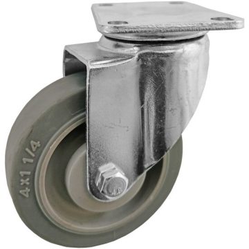 Roata furca pivotanta, tpr gri - 100 x 31 mm, DSH 411663