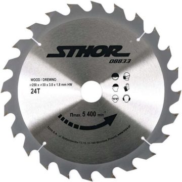 Pânză fierastrău circular 250 x 30 x 24 dinți Sthor  08833