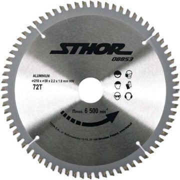 Pânză fierăstrău circular pentru aluminiu cu 72 dinti 210 x 30 x 1.6 Sthor 08853