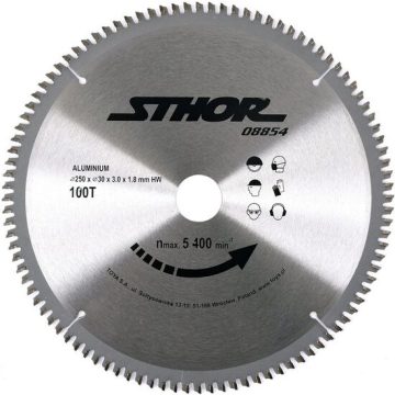 Pânză fierăstrău circular pentru aluminiu cu 100 dinti 250 x 30 x 1.8 Sthor 08854