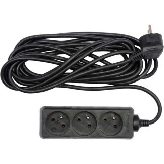 Prelungitor electric cu 3 prize 1,5 m negru Vorel 72615