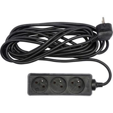 Prelungitor electric cu 3 prize 1,5 m negru Vorel 72615