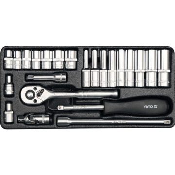 Trusa tubulare 1/4", 23 buc Yato YT-14421