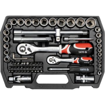 Trusă tubulare și biți 1/2" 1/4" 72 BUC Yato YT-38782