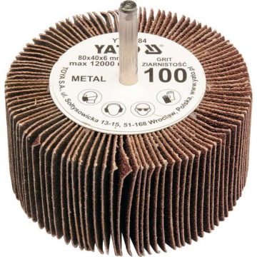 Perie abrazivă circulară cu tijă 80 x 40 x 6 P120 Yato YT-83385