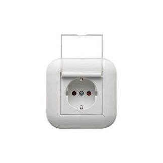 Priza Schuko cu Capac Ovivo Loft ST Alb