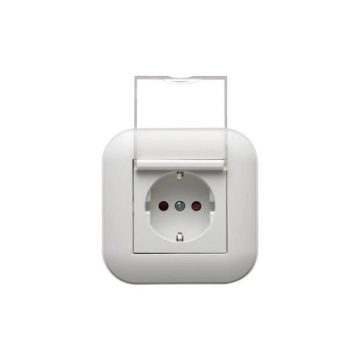 Priza Schuko cu Capac Ovivo Loft ST Alb