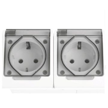 Priza Dubla cu Capac PT IP54