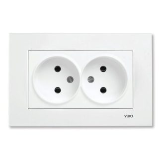 Priza 2P dubla 16A 250V alb Viko VI-KAP2