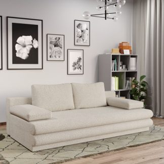 Canapea Extensibila Sensi plusata aspect lana alba