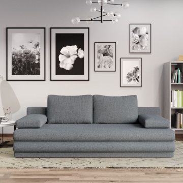 Canapea Extensibila Sensi plusata aspect lana gri