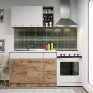 Set Mobila Bucatarie Gastro 110 Alb/Stejar - C17