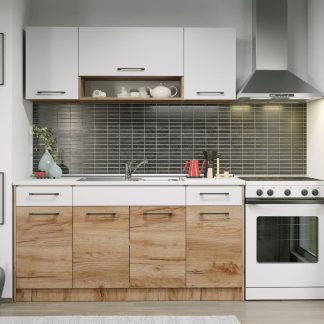 Set Mobila Bucatarie Gastro 160 Alb/Stejar - C21