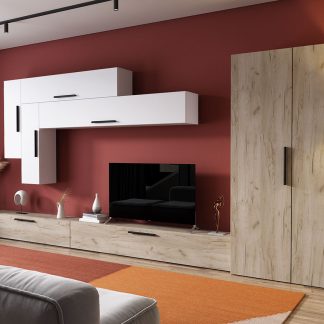 Living Pati 029 - Mobila Sufragerie Stejar + Alb