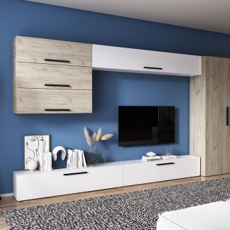 Living Pati 032 - Mobila Sufragerie Alba + Stejar