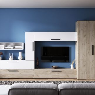 Living Pati 044 - Mobila Sufragerie Stejar + Alb