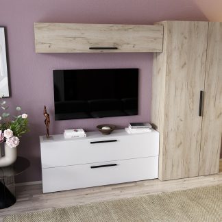 Living Pati 053 - Mobila Sufragerie Stejar + Alb