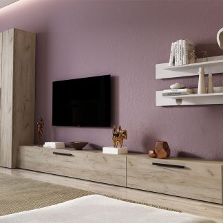 Living Pati 059 - Mobila Sufragerie Stejar + Alb